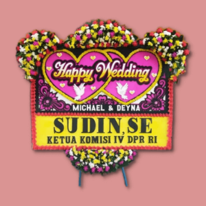 Bunga Papan Happy Wedding
