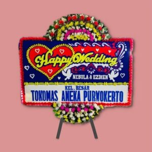 Bunga Papan Happy Wedding