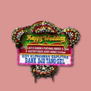 Bunga Papan Happy Wedding